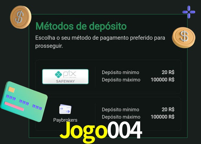 O cassino Jogo004 oferece uma grande variedade de métodos de pagamento